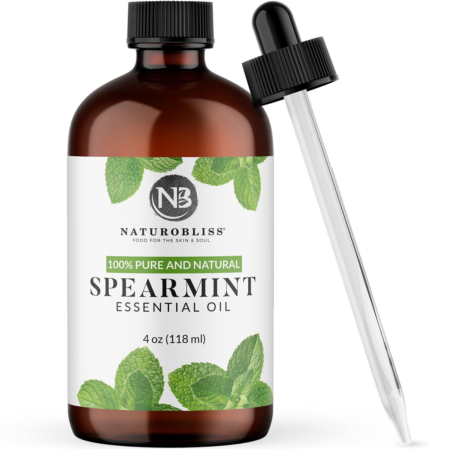 NaturoBliss Spearmint Essential Oil - 100% Pure & Natural, 4 oz | Aromatherapy
