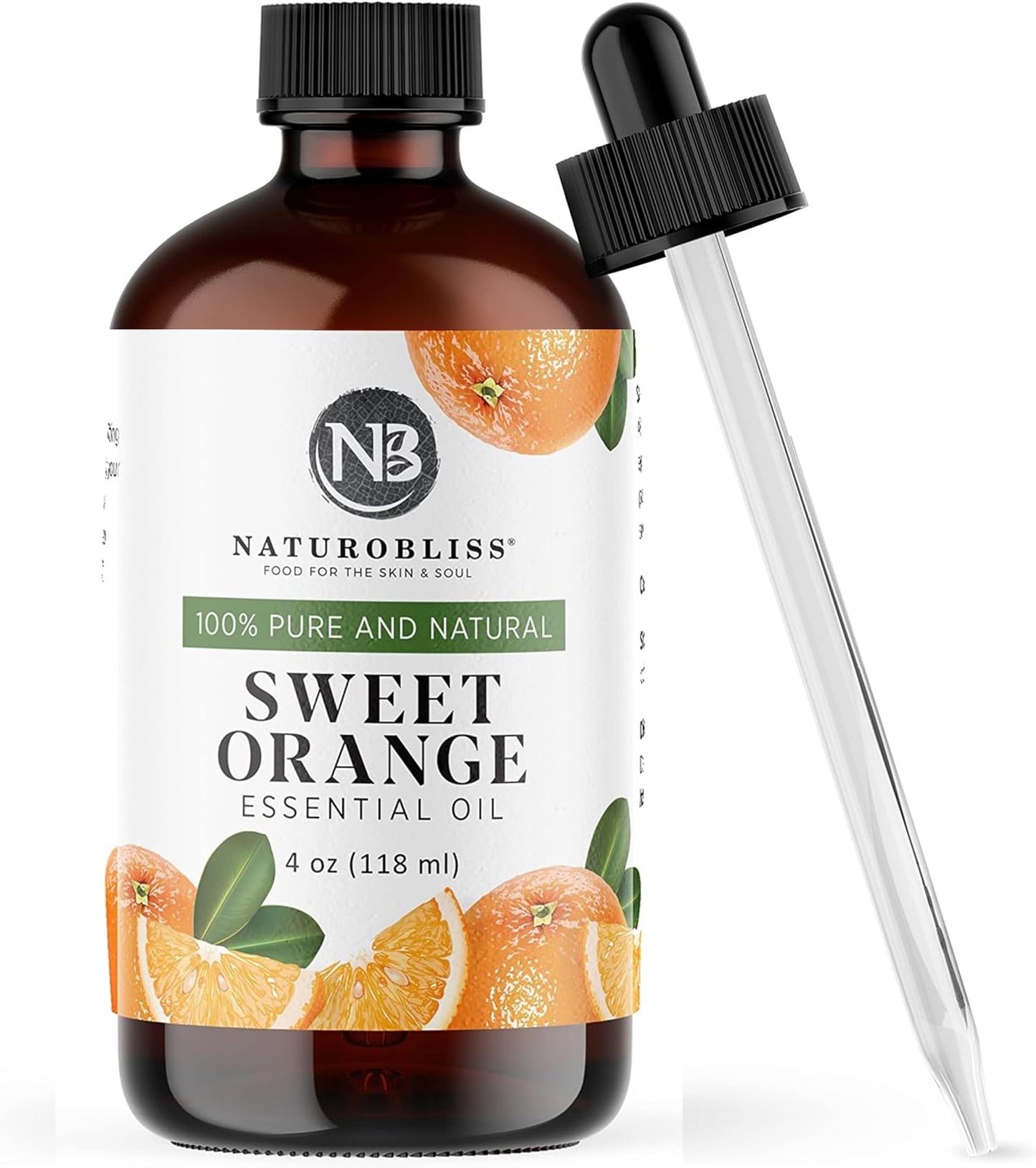 NaturoBliss 100% Pure Sweet Orange Essential Oil – Therapeutic Grade, 4 fl oz