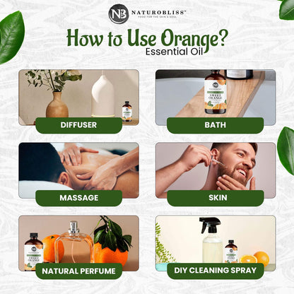 NaturoBliss 100% Pure Sweet Orange Essential Oil – Therapeutic Grade, 4 fl oz
