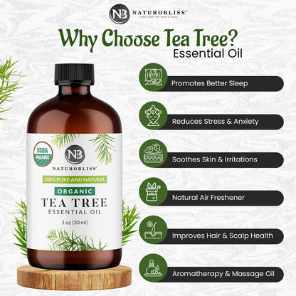 NaturoBliss Tea Tree Essential Oil – 100% Pure, Therapeutic Grade, 30 ml