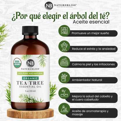 NaturoBliss Tea Tree Essential Oil – 100% Pure, Therapeutic Grade, 30 ml