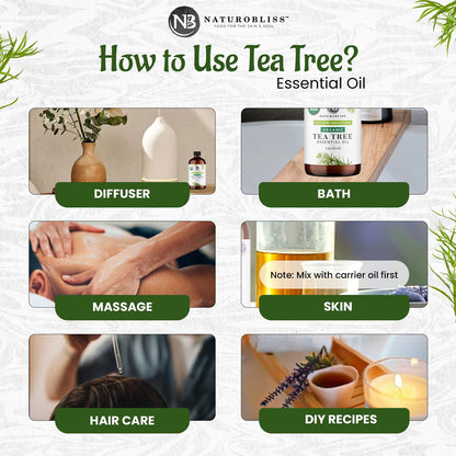 NaturoBliss Tea Tree Essential Oil – 100% Pure, Therapeutic Grade, 30 ml