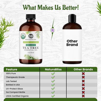 NaturoBliss Tea Tree Essential Oil – 100% Pure, Therapeutic Grade, 30 ml