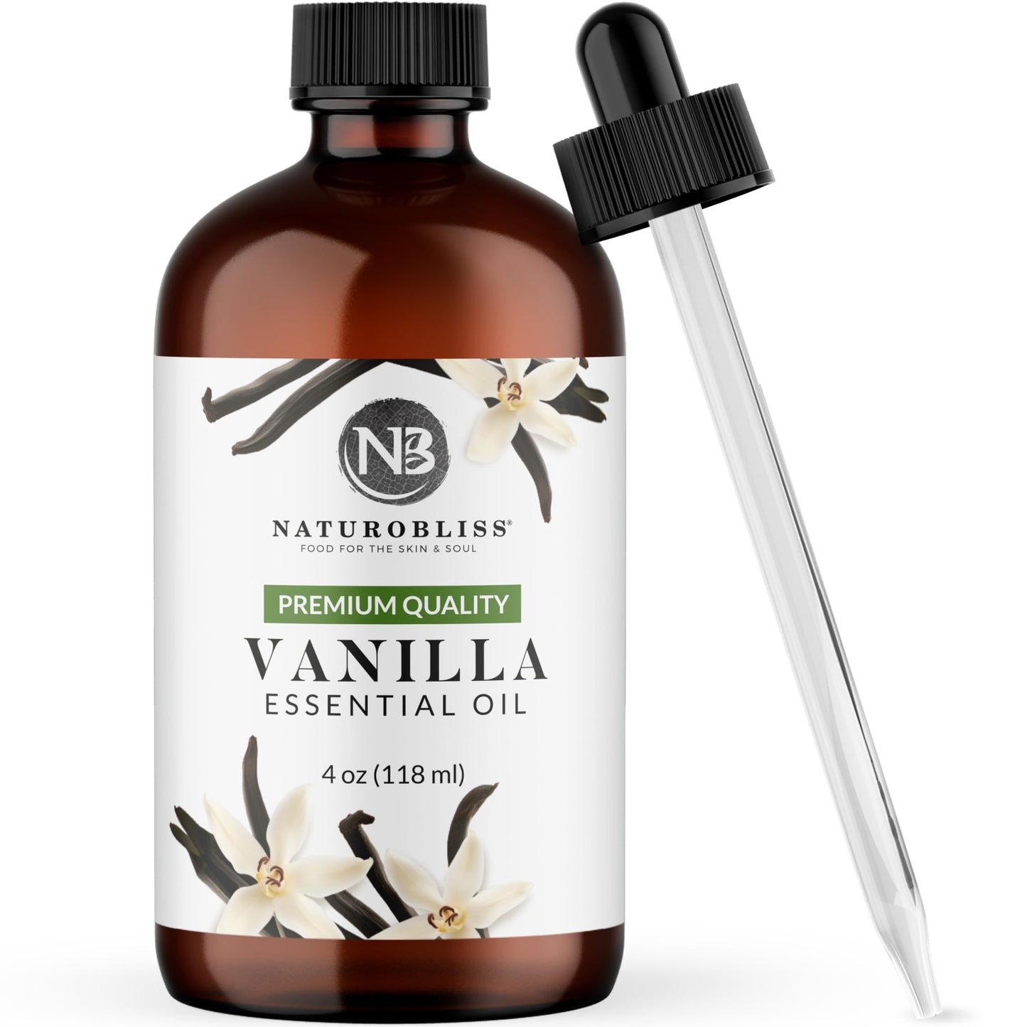 NaturoBliss Vanilla Essential Oil (4oz) – Premium Quality, 100% Pure