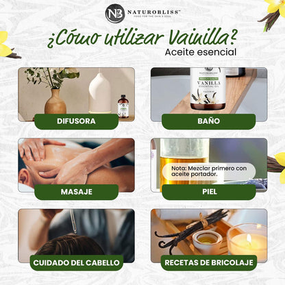 NaturoBliss Vanilla Essential Oil (4oz) – Premium Quality, 100% Pure