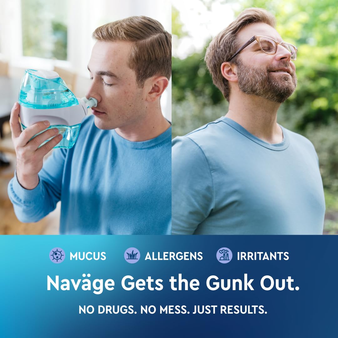 Navage Deluxe Bundle Nasal Irrigation System – SaltPods, Travel Bag & Caddy