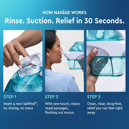 Navage Deluxe Bundle Nasal Irrigation System – SaltPods, Travel Bag & Caddy