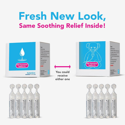 NAVEH PHARMA RSV Gentle Respiratory Relief – Baby-Friendly 3% Hypertonic Saline for Nebulizers | 25 x 5ml Vials