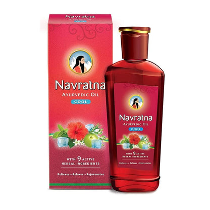 Navratna Ayurvedic Cool Oil - 9-Herb Formula for Headache & Body Ache Relief (16.91 FL Oz / 500 ml)