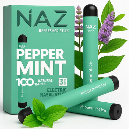 Naz Menthol Herbal Nasal Stick – Spearmint, Camphor & Eucalyptus (3Pak)