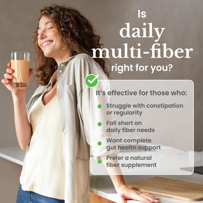 nbpure Daily Fiber Powder Blend – Digestive Health, Cholesterol Support, Weight Management | Savory Mocha, 45 Servings