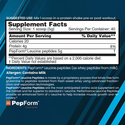 nbpure Performance Leucine+ PepForm™ Leucine Peptides – Post-Workout Muscle Building, Recovery & Reducing Muscle Wasting