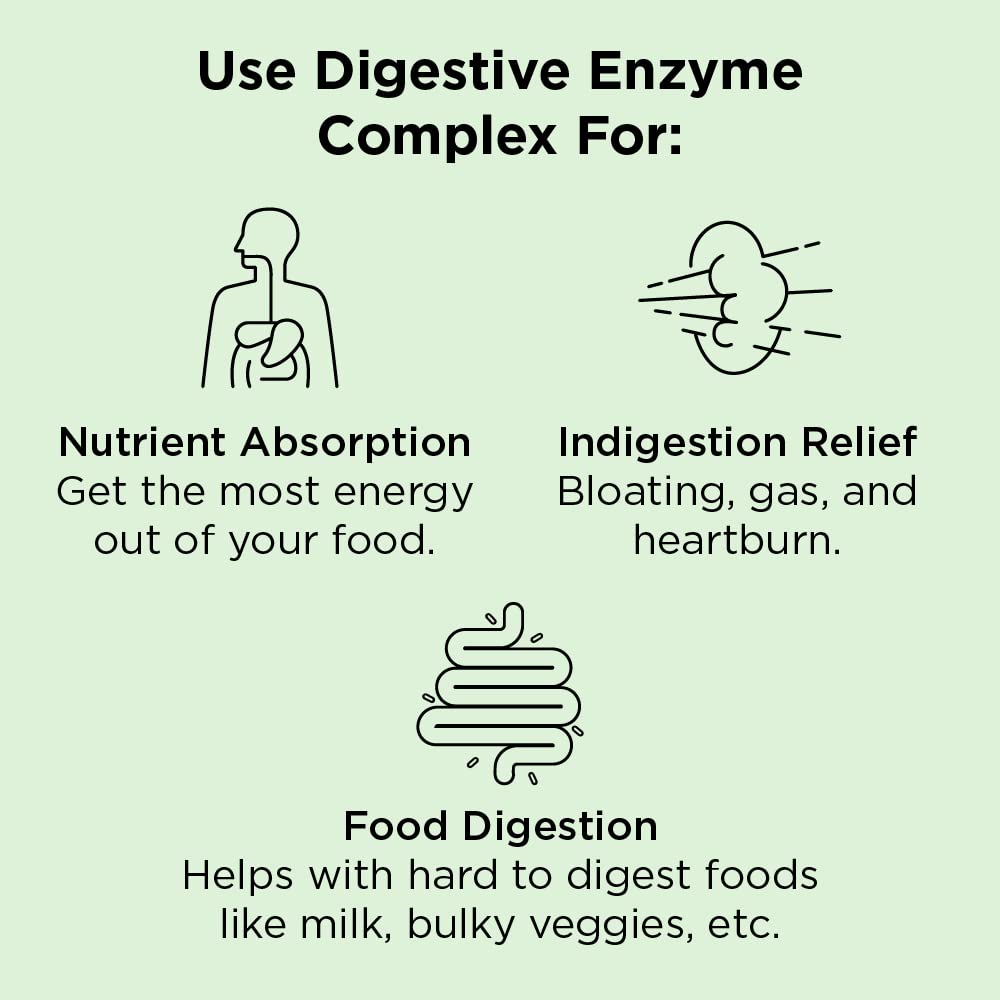 Nbpure Vegan Digestive Enzyme Complex – Daily Digestive Support (12 Enzymes & 3 Herbs)