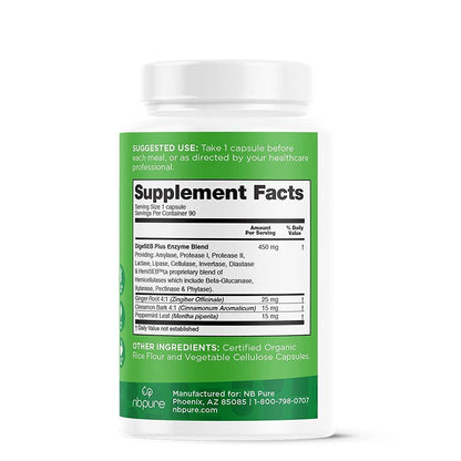 Nbpure Vegan Digestive Enzyme Complex – Daily Digestive Support (12 Enzymes & 3 Herbs)