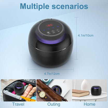 Neatevday Ultrasonic Retainer Cleaner - 250ml, 50kHz, 4 Modes, Digital Timer, for Aligners & Jewelry - Black