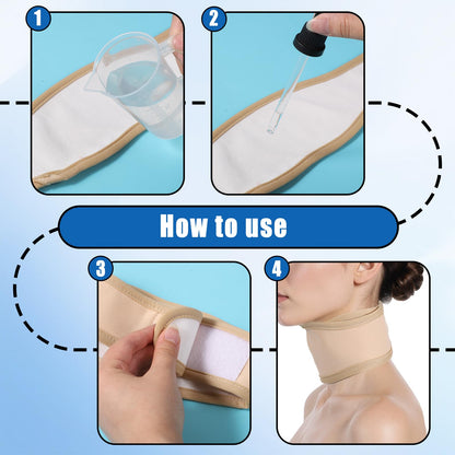 2 Pack Thyroid Castor Oil Neck Wrap – White & Khaki (Reusable)