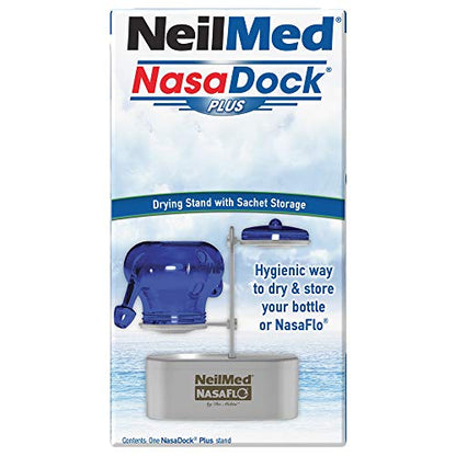 NeilMed NasaDock Plus Stand - Gray | Drying & Storage for Squeeze Bottles & Neti Pots