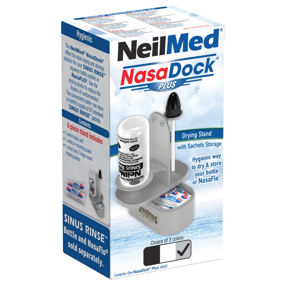 NeilMed NasaDock Plus Stand - Gray | Drying & Storage for Squeeze Bottles & Neti Pots