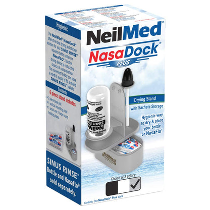 NeilMed NasaDock Plus Stand - Gray | Drying & Storage for Squeeze Bottles & Neti Pots