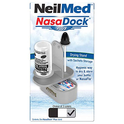 NeilMed NasaDock Plus Stand - Gray | Drying & Storage for Squeeze Bottles & Neti Pots