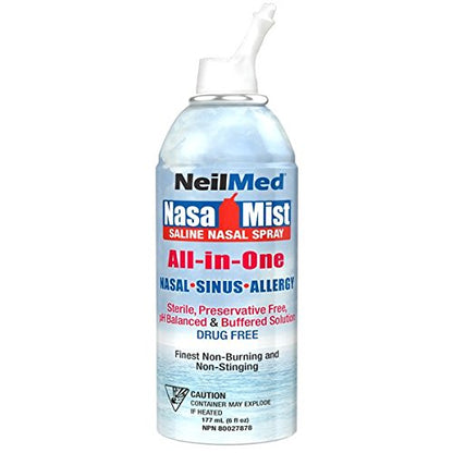 NeilMed NasaMist All in One Multi-Purpose Saline Spray, 6.3 Fl Oz