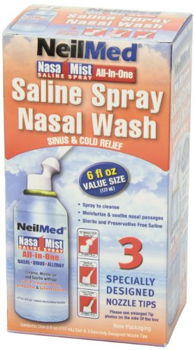 NeilMed NasaMist All in One Multi-Purpose Saline Spray, 6.3 Fl Oz
