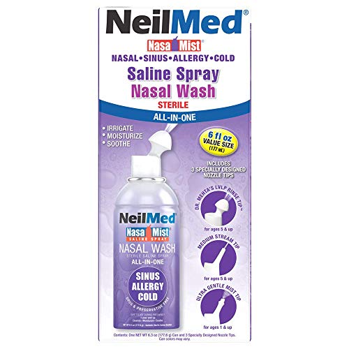 NeilMed NasaMist All in One Multi-Purpose Saline Spray, 6.3 Fl Oz