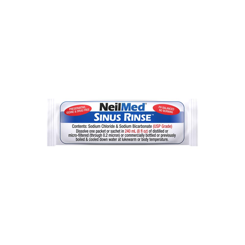 NeilMed Sinugator Cordless Pulsating Nasal Wash Kit | 30 Premixed Packets + 3 AA Batteries