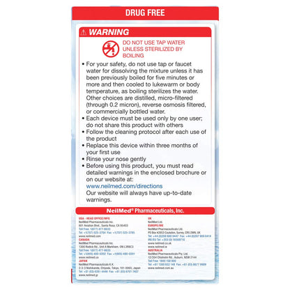 NeilMed Sinugator Cordless Pulsating Nasal Wash Kit | 30 Premixed Packets + 3 AA Batteries