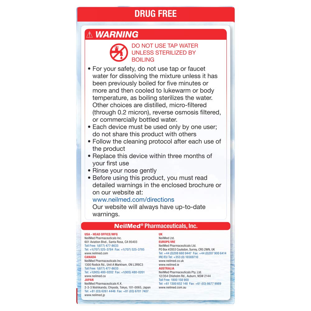 NeilMed Sinugator Cordless Pulsating Nasal Wash Kit | 30 Premixed Packets + 3 AA Batteries