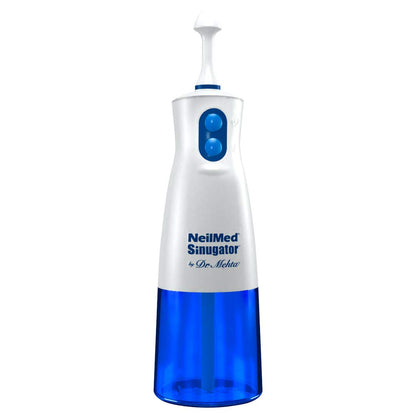 NeilMed Sinugator Cordless Pulsating Nasal Wash Kit | 30 Premixed Packets + 3 AA Batteries