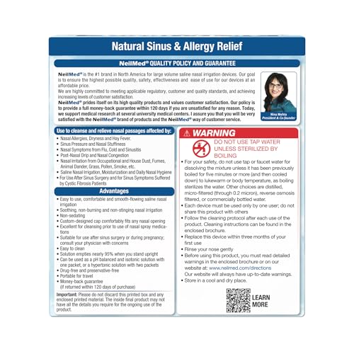 NeilMed Sinus Rinse - Complete Nasal Irrigation Kit (50 Count)