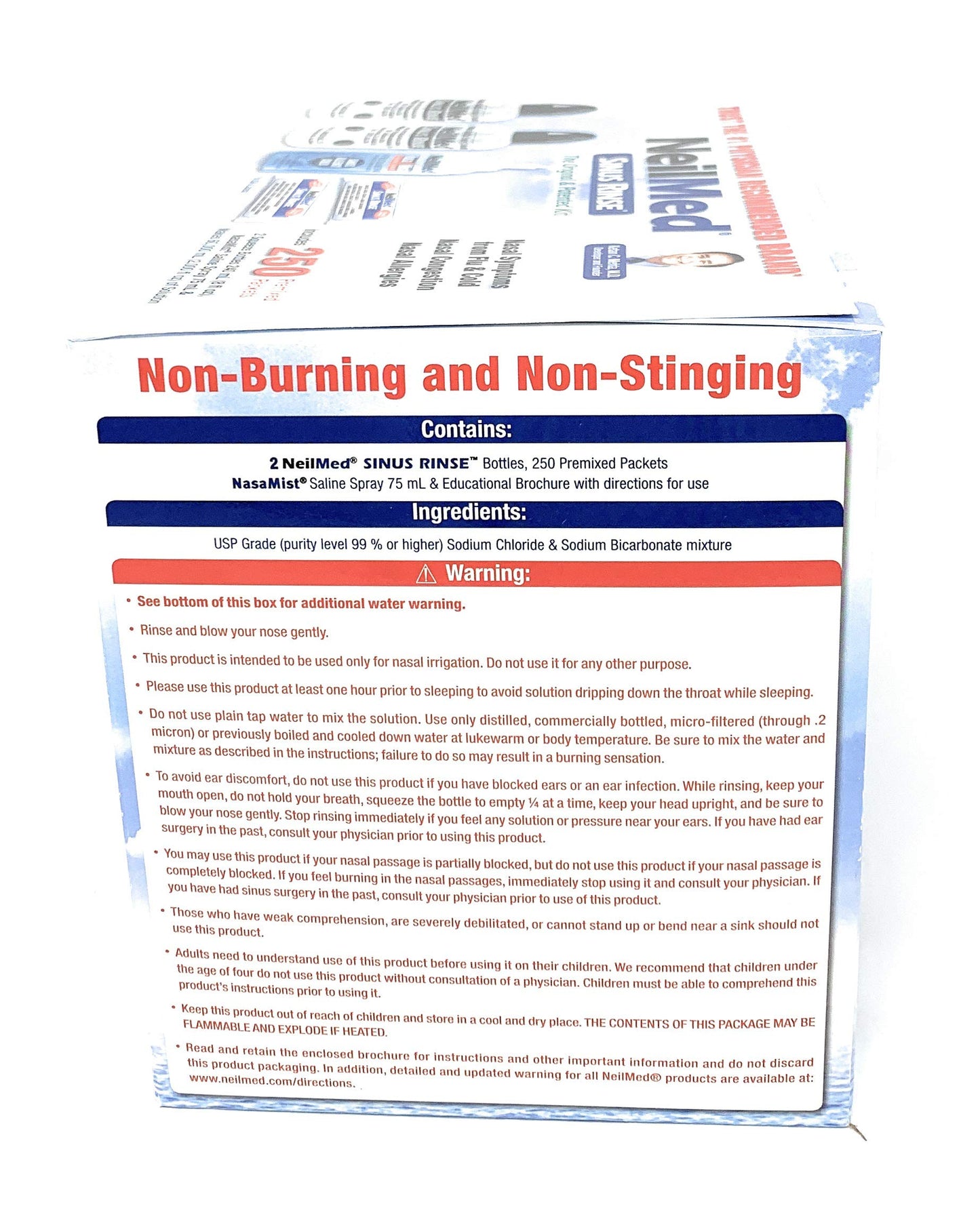 NeilMed Sinus Rinse - 2x8 oz Bottles + 250 Packets | Nasamist Saline Spray