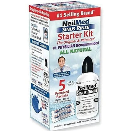 NeilMed Sinus Rinse Starter Kit (Pack of 2) – Gentle Isotonic Saline Nasal Irrigation