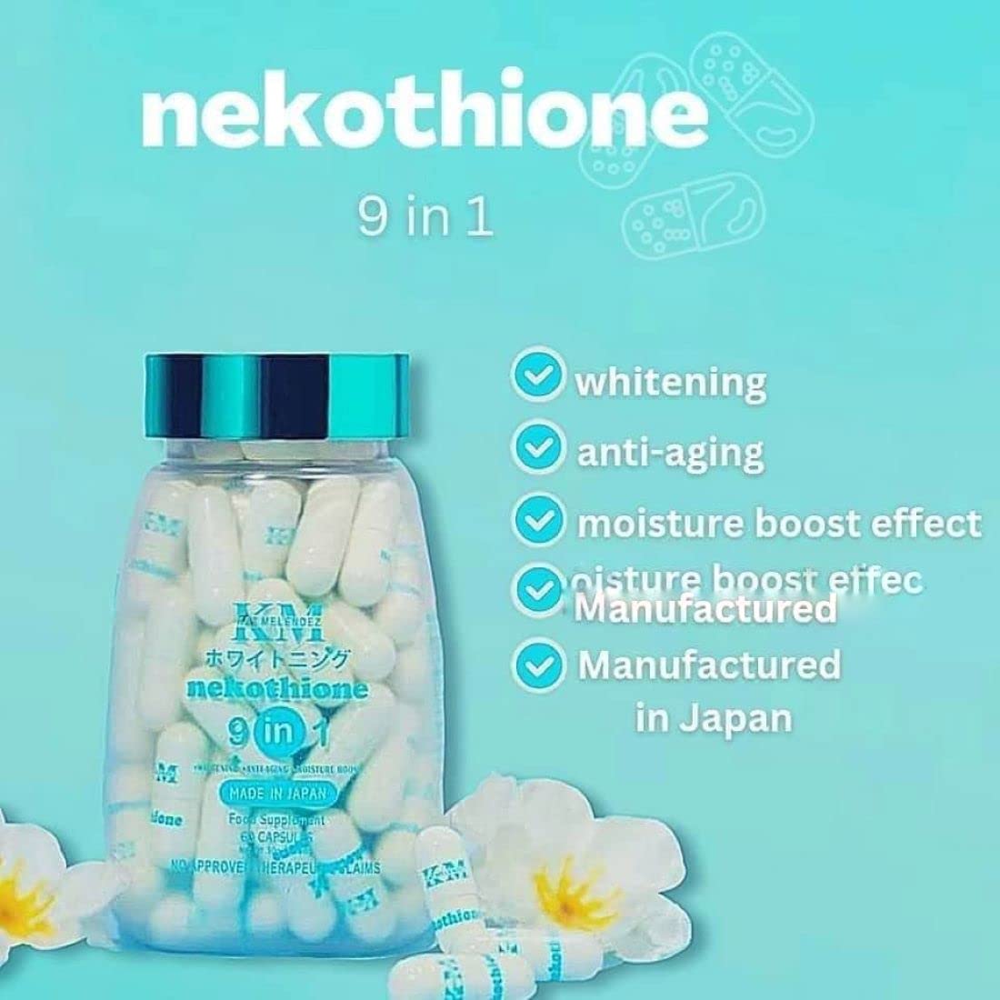 HerSkin NEKOTHIONE 9 in 1 by Kat Melendez, 60 Capsules