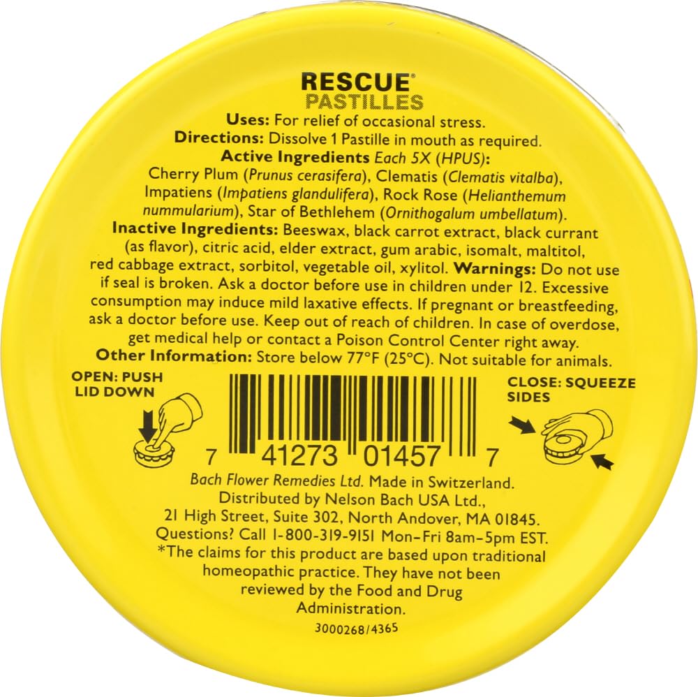 Nelson Bach Rescue Pastilles Black Currant 50 gms – Bach Remedies
