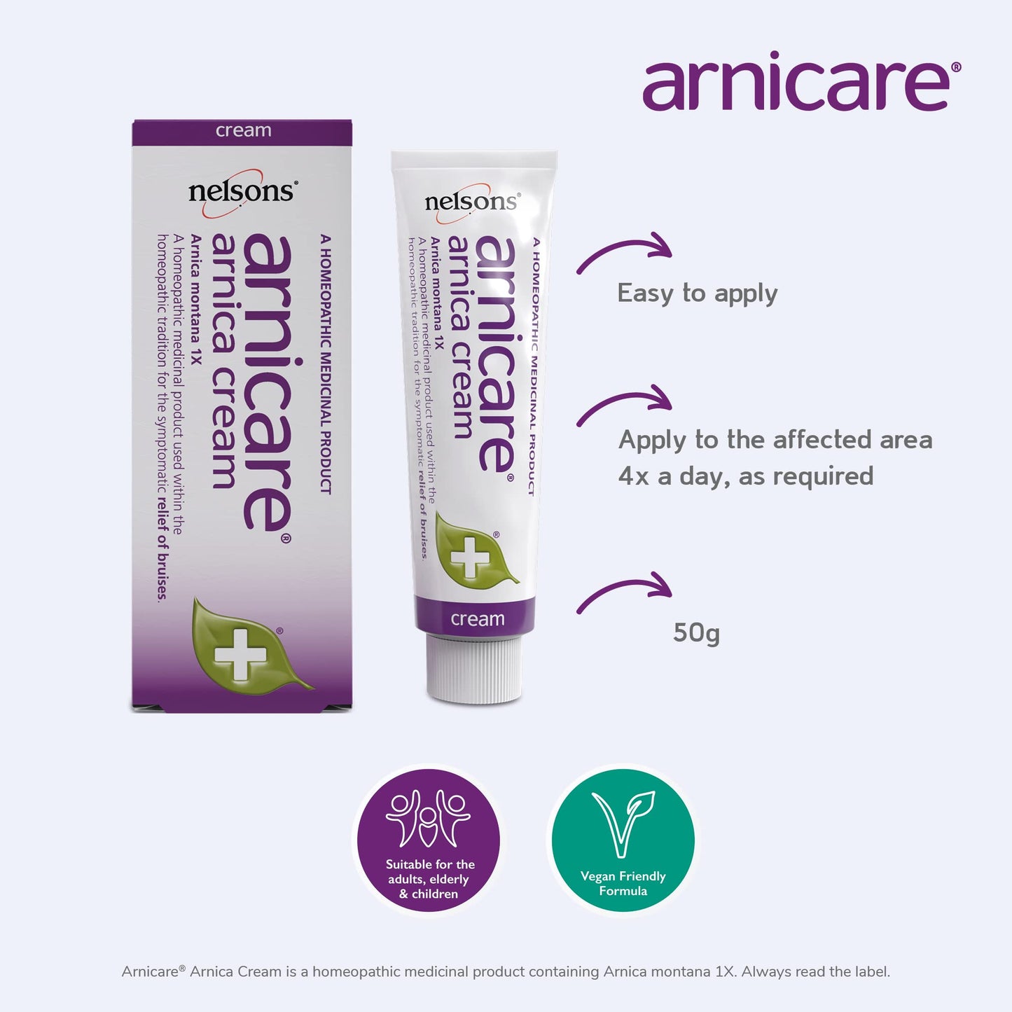 Nelsons Arnicare Arnica Cream 50g – Bruise Relief & External Use | Homeopathic Remedy