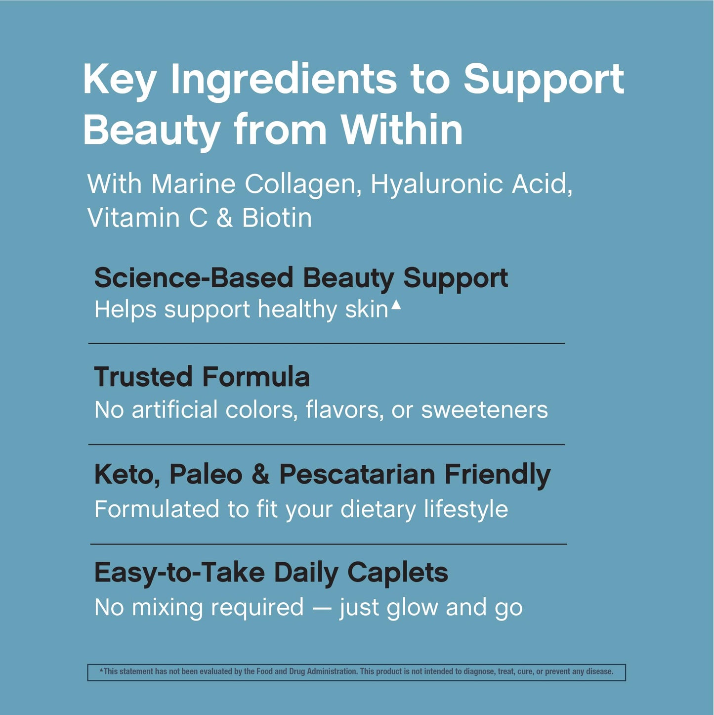 NeoCell Marine Collagen Peptides – 180 Caplets with Hyaluronic Acid