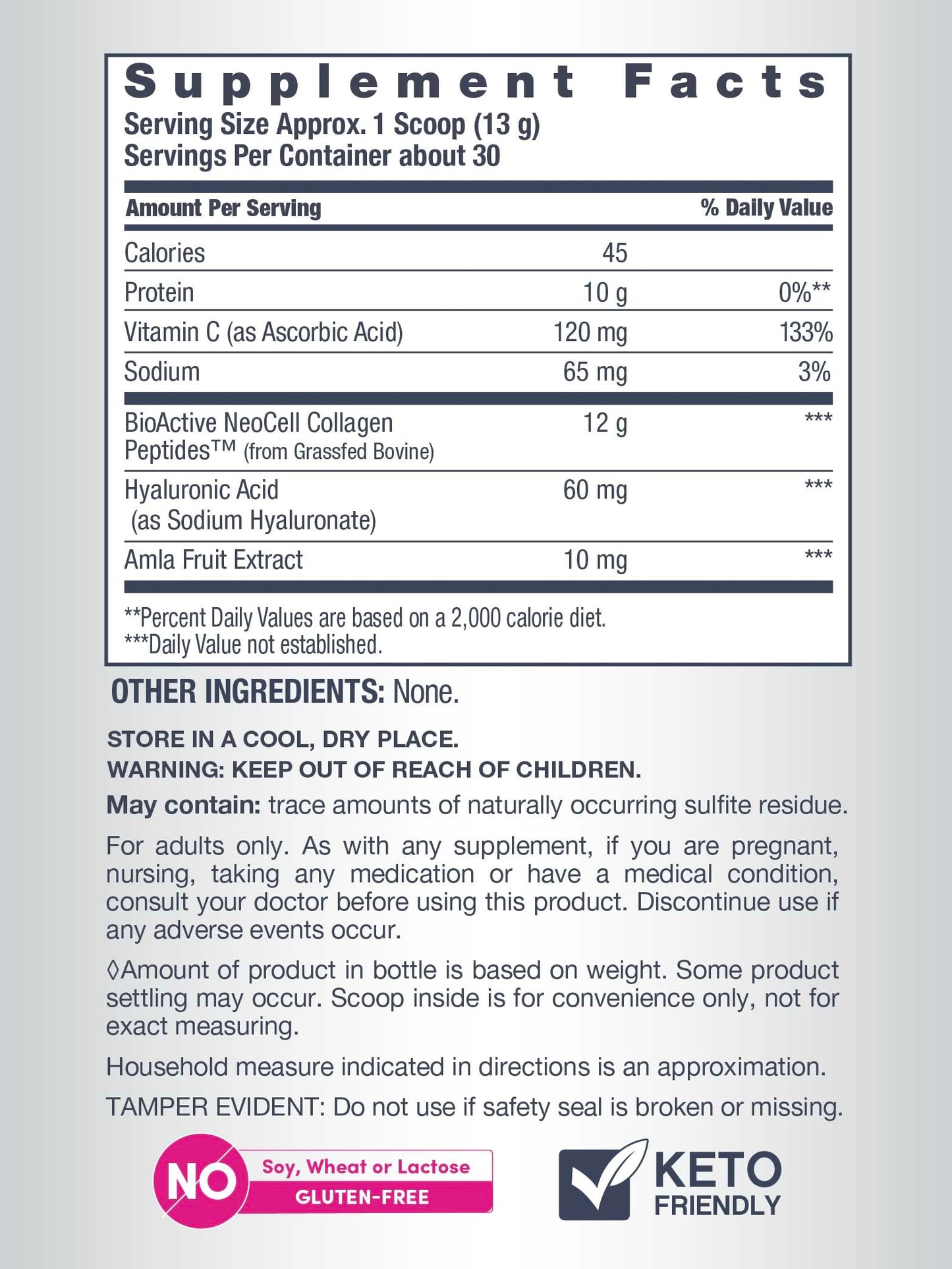 NeoCell Super Collagen Peptides – 13.7 oz | Grass-Fed Bovine | Hyaluronic Acid & Vitamin C