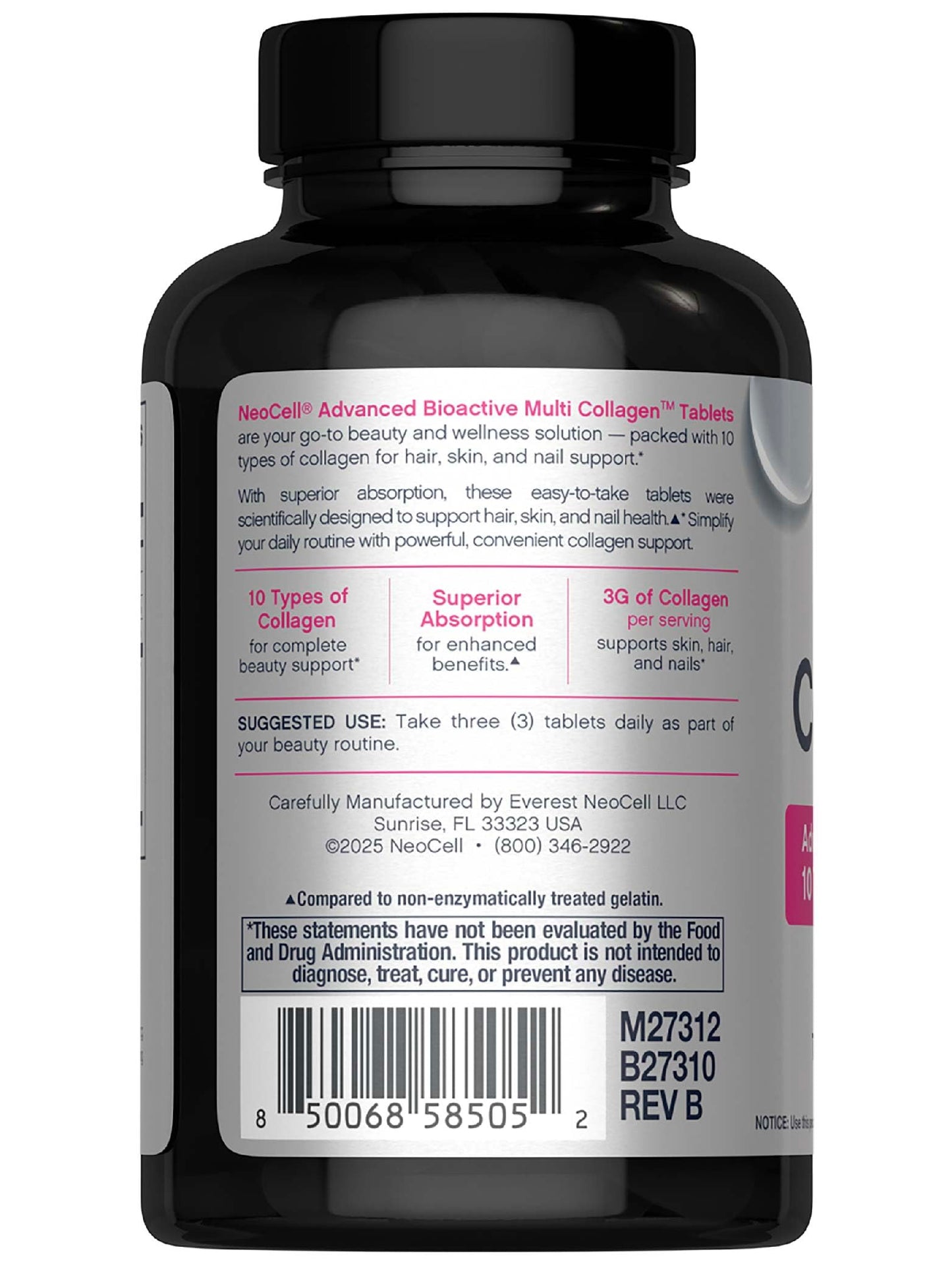 NeoCell Super Multi Collagen Peptides – 120 Tablets | 10 Types of Collagen | Skin, Hair & Nails