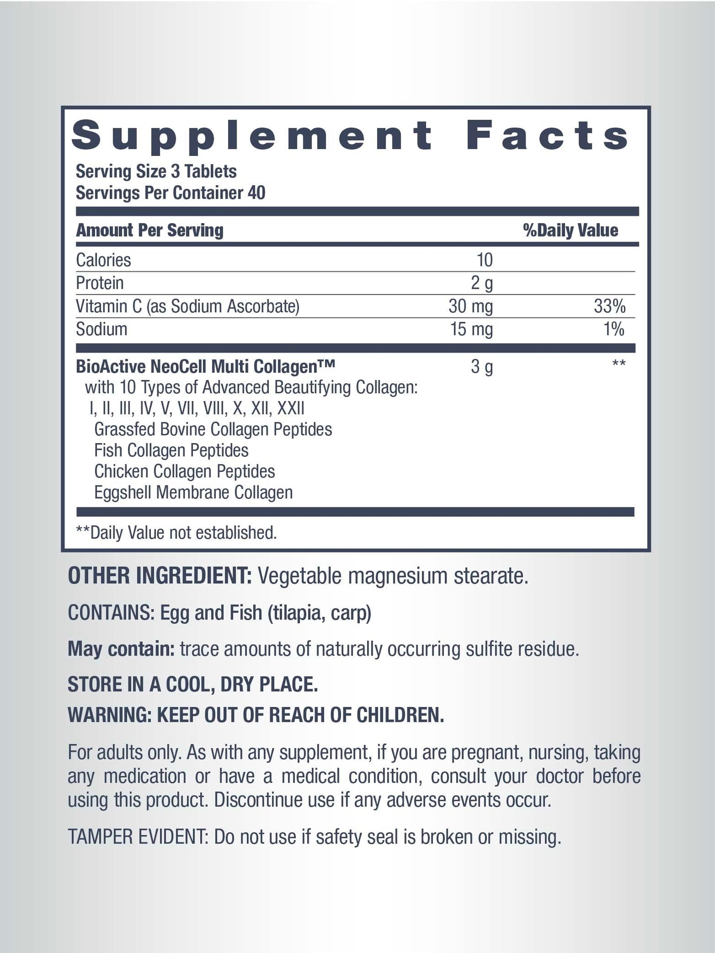 NeoCell Super Multi Collagen Peptides – 120 Tablets | 10 Types of Collagen | Skin, Hair & Nails