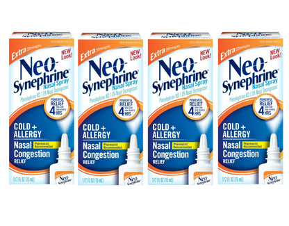 Neo-Synephrine Nasal Spray Extra Strength Formula 0.50 oz – Value Pack (4 Bottles)
