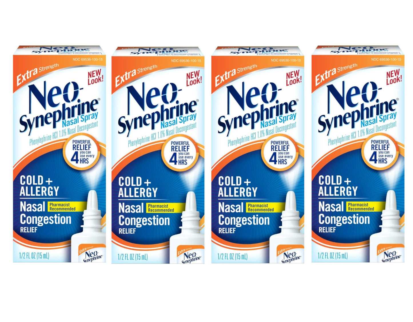Neo-Synephrine Nasal Spray Extra Strength Formula 0.50 oz – Value Pack (4 Bottles)