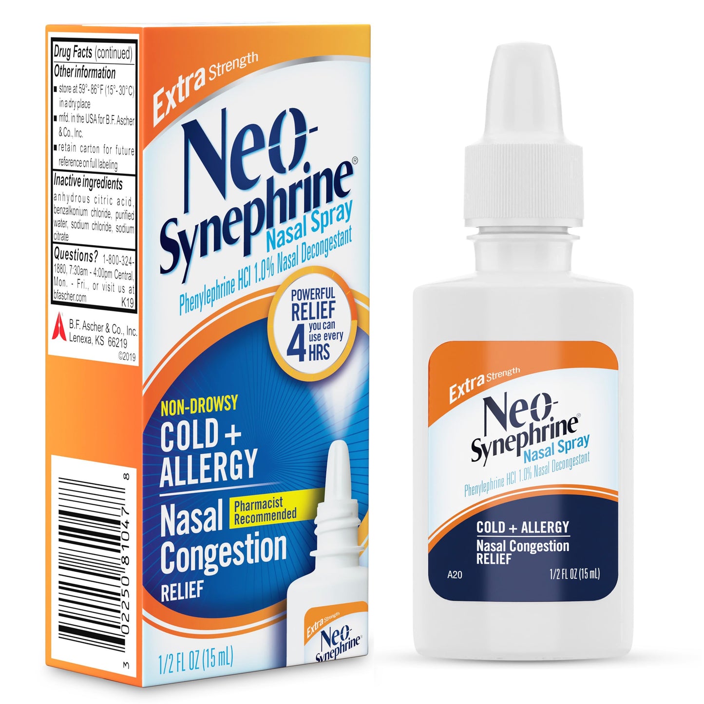 Neo-Synephrine Nasal Spray Extra Strength Formula 0.50 oz – Value Pack (4 Bottles)