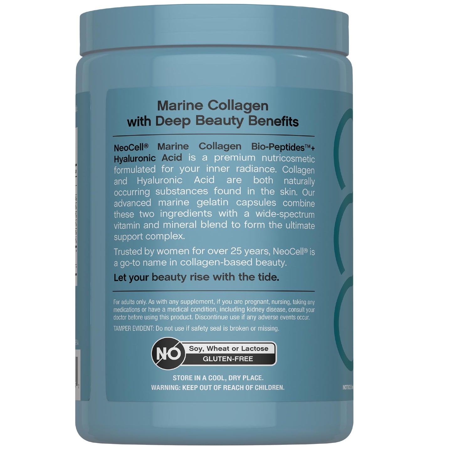 NeoCell Marine Collagen Peptides Capsules | 300 Pills | Hyaluronic Acid + Vitamin C