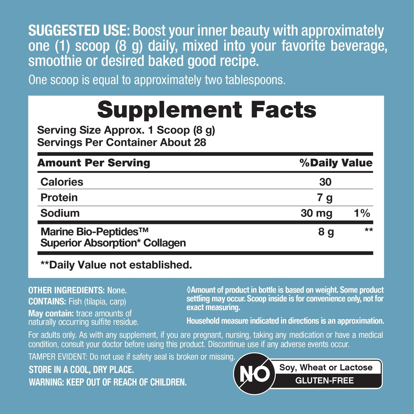 NeoCell Marine Collagen Peptides Powder – 8 oz Unflavored | Superior Absorption | Hair, Skin & Nails