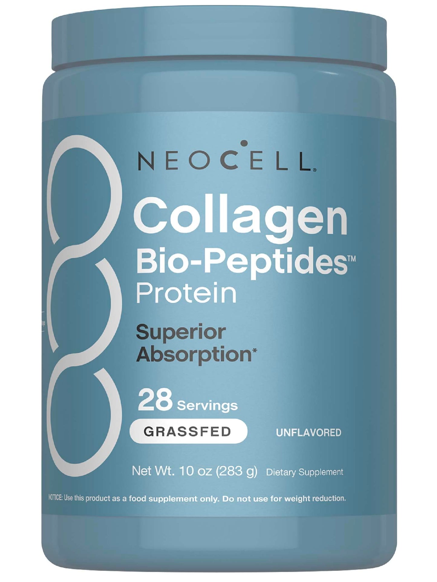 NeoCell Collagen Bio-Peptides Powder - 10oz | Grass-Fed, 18 Essential Amino Acids