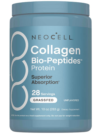 NeoCell Collagen Bio-Peptides Powder - 10oz | Grass-Fed, 18 Essential Amino Acids