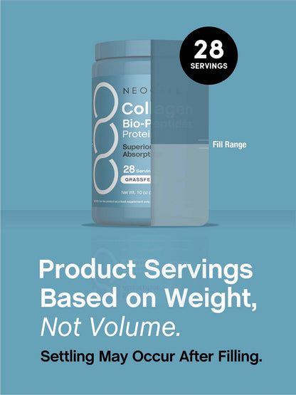 NeoCell Collagen Bio-Peptides Powder - 10oz | Grass-Fed, 18 Essential Amino Acids
