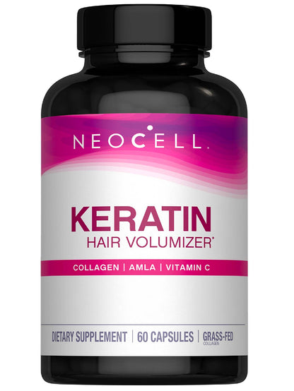 NeoCell Keratin Hair Volumizer with Collagen, Amla Extract & Vitamin C | Hair & Skin Supplement | 60 Count